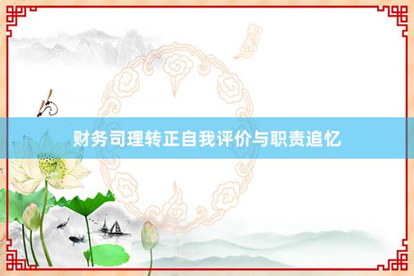 财务司理转正自我评价与职责追忆